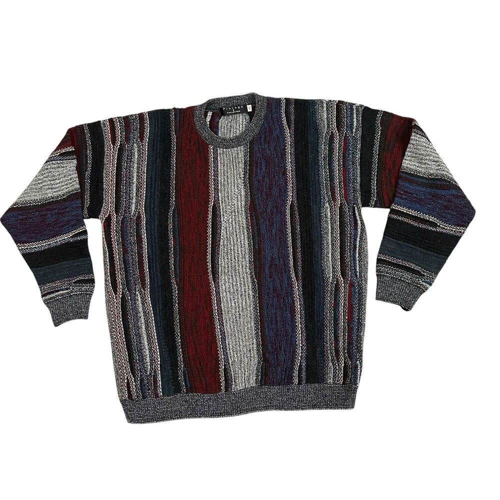 Vintage Protege Collection Coogi Style Multicolor Sweater Mens XL 3D Knit USA
